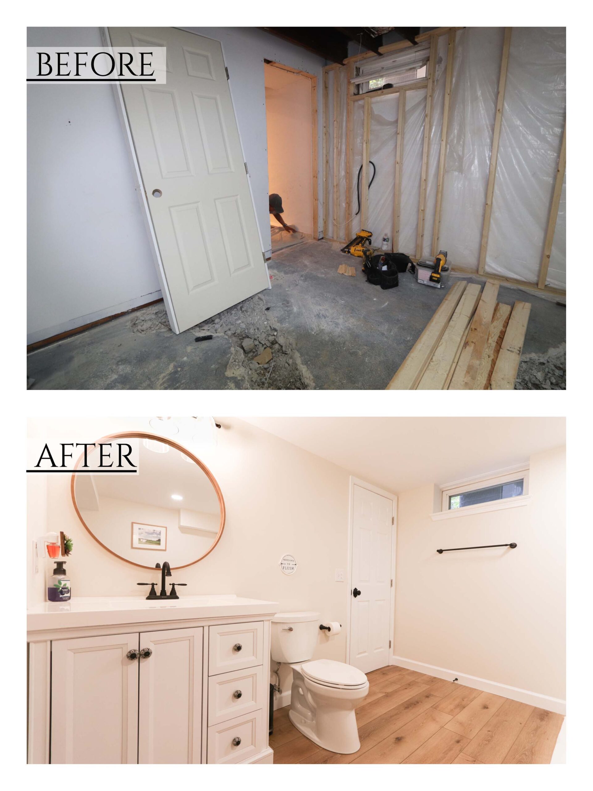 basement remodel before and after 3