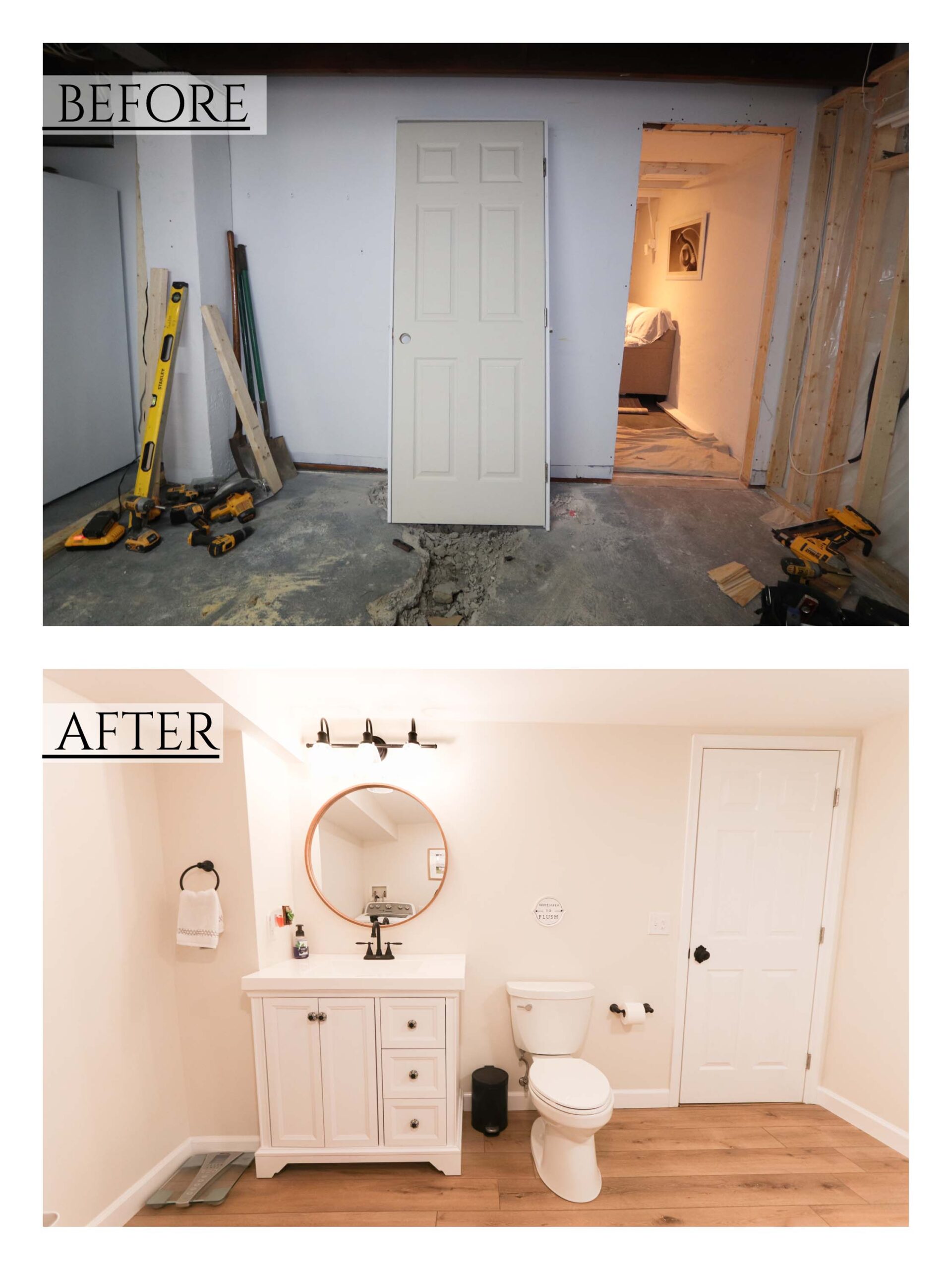 basement remodel before and after 4